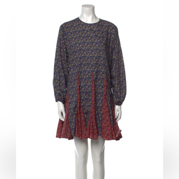 BNWT RHODE ELLA DRESS NAVY MOSAIC 
Floral Print Dress Size S *no belt* - Picture 9 of 14